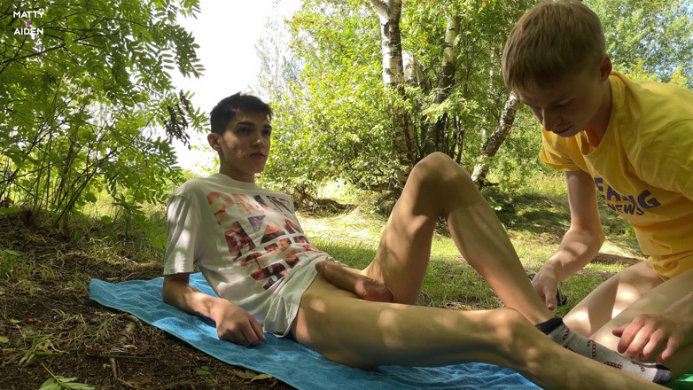 Matty And Aiden: Cute teenagers Matty and Aiden were almost caught outdoors