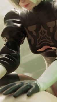 2b cowgirl anale con grande culo dopo un pompino salivoso - Nier automata 3D porno