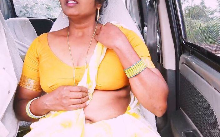 Telugu Honey Lips: Indische autoseks. Huismeid probeert te neuken met huiseigenaar. Telugu vuile...