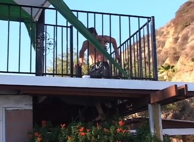 Cock Fest: Brunette gang fucked by the pool