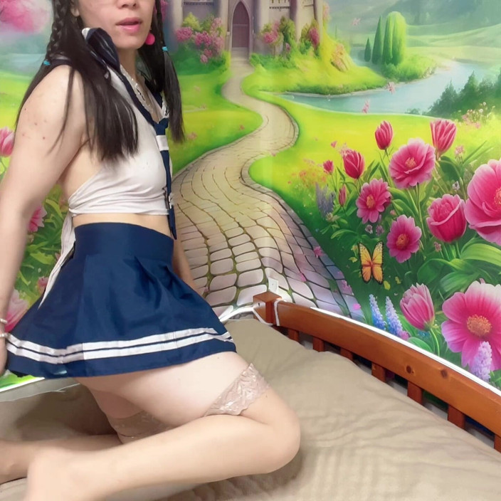 sweethanajapanese: Cute Hana Fuck Ass Wear college Outfit