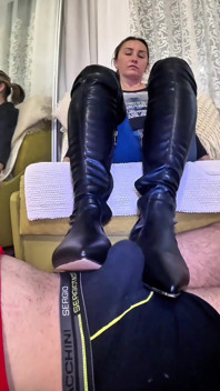 The Ice Queen Worship at Her Boots
