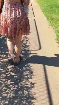 Pussy Flash - My Exhibitionist Wife Walks Naked in the Street Where Many People Pass - Caught!!!