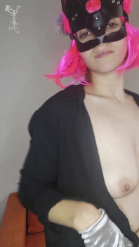 Senti Il Mio Entusiasmo Con La Mia Maschera Da Gattino E Le Tette Naturali