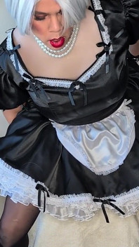 Sissy Maid Gets Dressed, Cuffed and Locked and Rides Her Doll