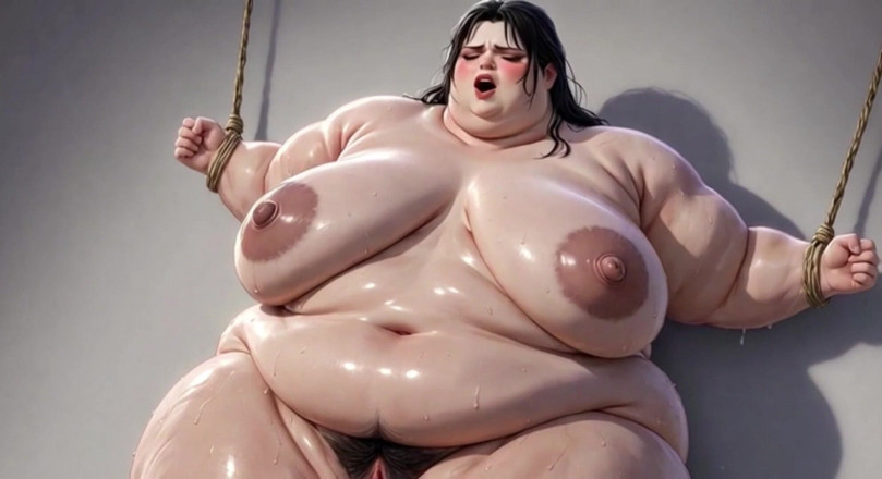 YOUR BEST FANTASY: Obézní ssbbw svázaná těsná - extrémně vzrušená a prosící o ptáka