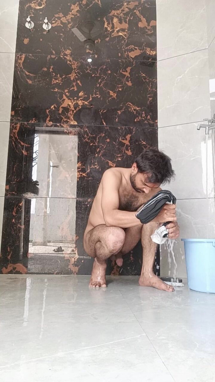 Rajasthani-old-lover: Desi Young Boy Enjoy Washing Stepfather Underwear and Enjoy Masterbation