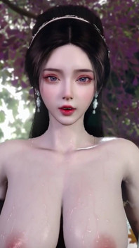 3D süßes asiatisches cosplay schätzchen hat blowjob mit großem schwanz