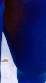 Tuta blu in spandex