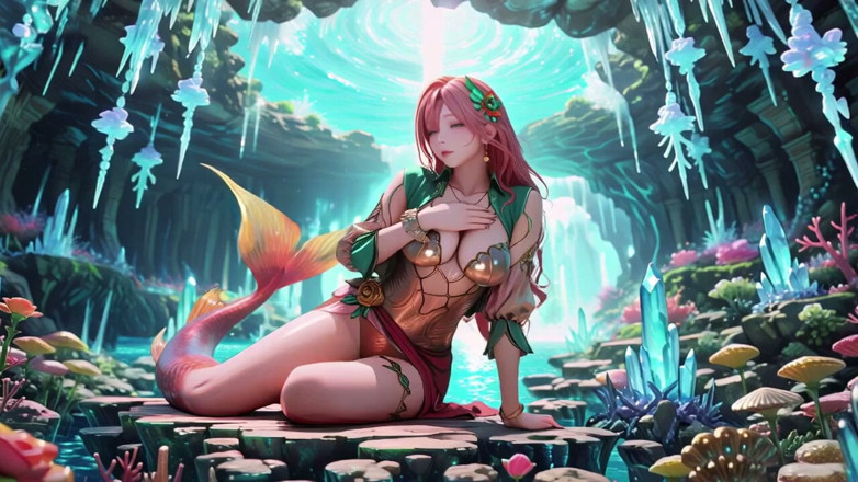 Seraphina Vale: Pembe saçlı deniz kızı kraliçesi! Sualtı sarayı ve saf beyaz...