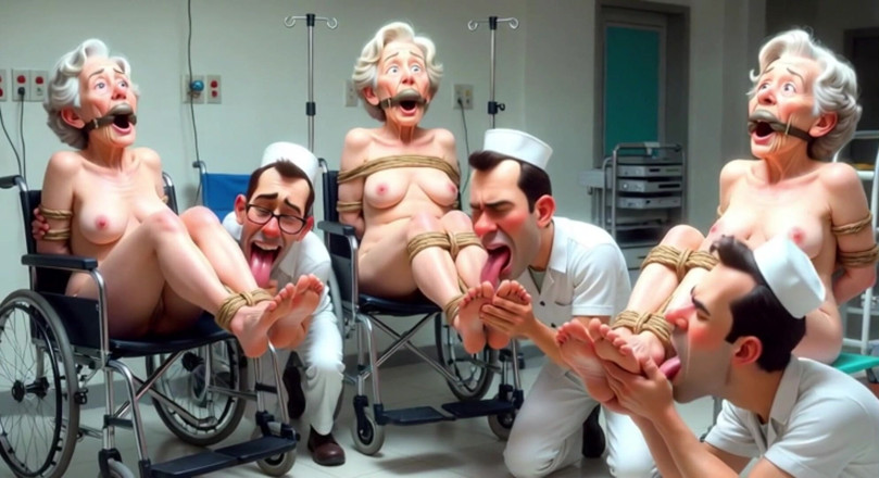 YOUR BEST FANTASY: Pathetic Men Licking Wrinkled Feet of Elderly Women