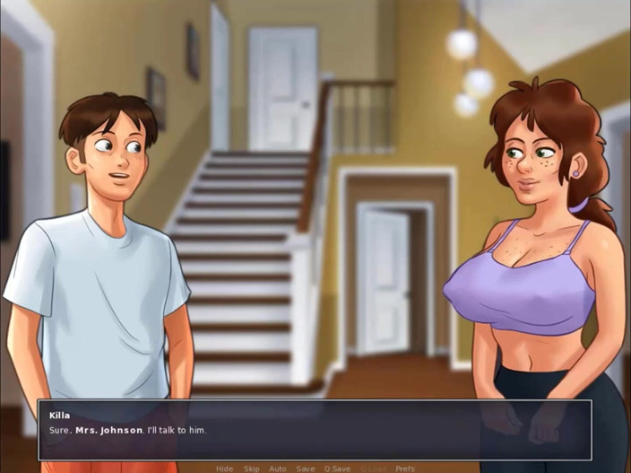 Cartoon Play: Summertime saga part 172 - very hot milf and 2 cocks