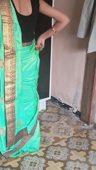 Shivani in Green Saree Getting Ready. Uncut Full Video.