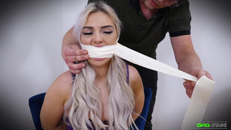 Gag Attack: Roxee - Microfoam tape gagged