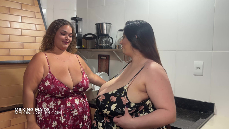Melon Juggler: Lăptoasele latino Analua Bbw și Julia Leite
