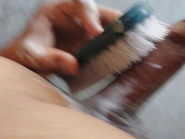 Indian Guy Is Washing His Big Cock on Bathroom (Nishant big)