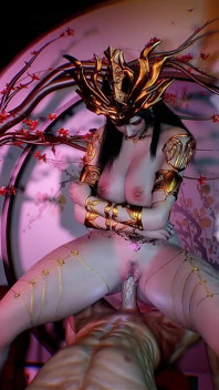 3D Horny Sexy Mature MILF Sitting on the Big Cock