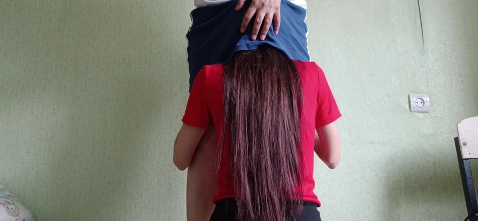 Lesbian-illusion: My Shy Neighbor Climbed Under My Skirt Without Asking, but...