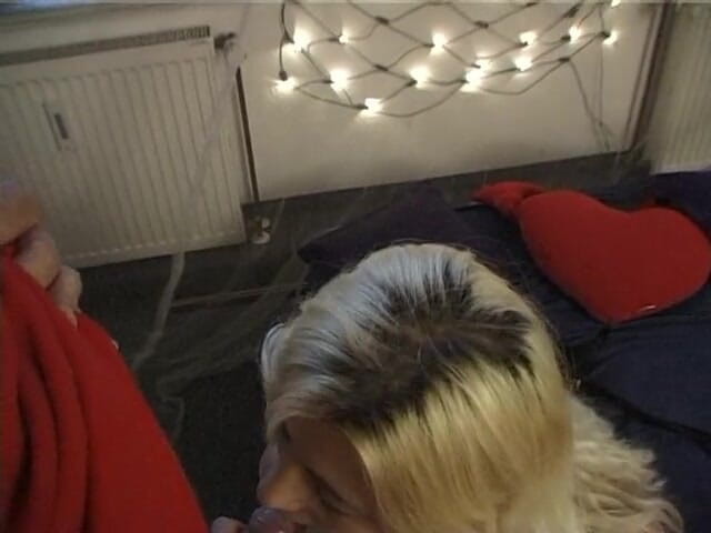Lucky Wankerz: Small tit blonde blowing dick after dildoing pussy