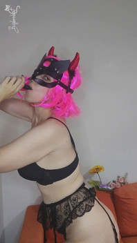 Be Tempted by My Tits and Kitty Mask as I Pleasure Myself