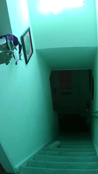 被安全摄像头拍到。出轨女人在楼梯上调情和乱搞