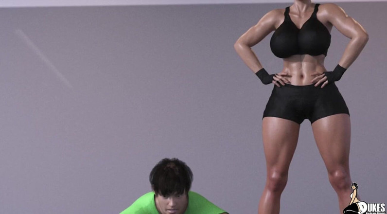 Dukes Hardcore Honeys: Personal trainer met grote tieten wordt in haar gezicht geneukt...