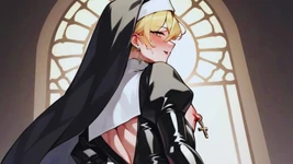Femboy đưa đít trong một tu viện của các nữ tu trong nội thất của Áo.