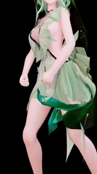 Wuthering Waves Shorekeeper uitkleden dans Hentai zeg dus lied verticaal scherm mmd 3D zacht groen haar kleur bewerken Smixix