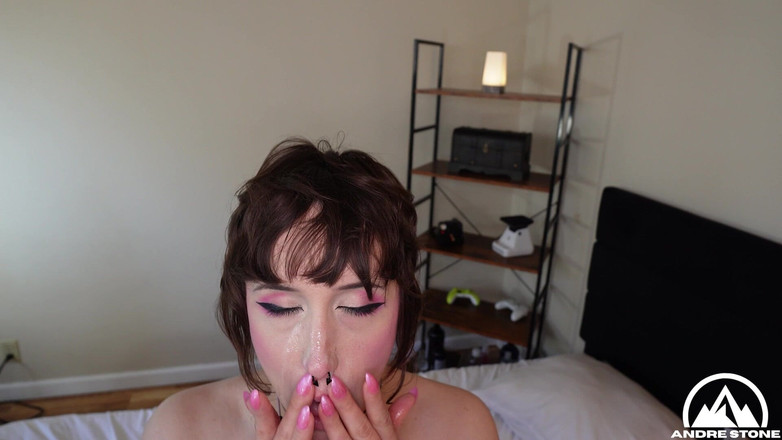 Andre Stone: Goth Trans Hottie Nikki Mayhem mengambil batang bintang lucah pertamanya &amp;...