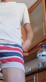 Showing off My Boxers and Bulge in the Kitchen