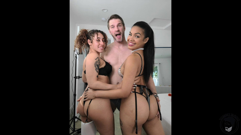 Tommy Wood XXX: Ebony Pornohvězdy Kira Perez Maya Farrell trojka v POV