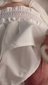 Trans Girl Pulled Cock Out From Under Her White Skirt and Cummed