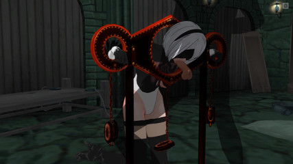 H3DC: 3D HENTAI 2B tied up and shoved cock in her mouth