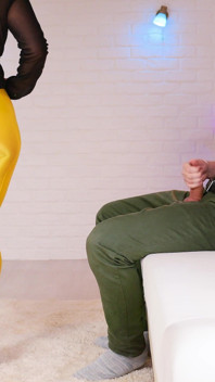 53- I Want to Suck Your Dick, but First, Look at Me and Jerk off to My Legs in Yellow Pantyhose! *4k 60fps