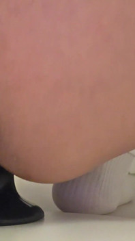 Anal Dildo Masturbation with White Socks