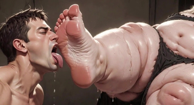 YOUR BEST FANTASY: Giant SSBBW Dominates Slave with Foot Licking - Big Feet Worship