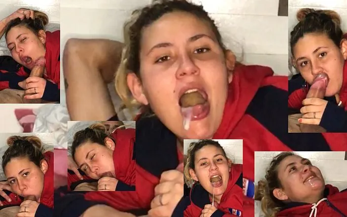 Naomi Simon: 18letá nevlastní sestra bere do pusy velkou nálož spermatu