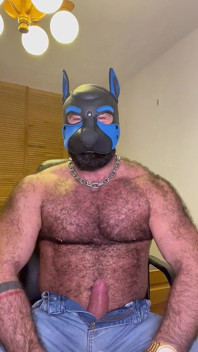 Mięśni gej niedźwiedź JOI z maską, Big Cock, Cock Ring & Cumshot