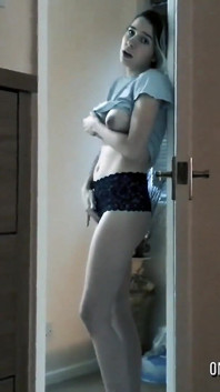 Stepdaughter Spies on Stepdad Jerking off