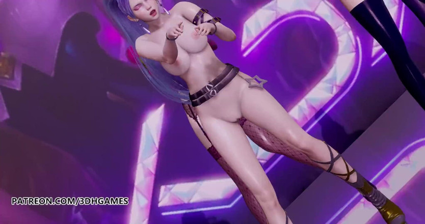 3D-Hentai Games: Black Pink - How you like that naked dance, Ahri, Akali,...