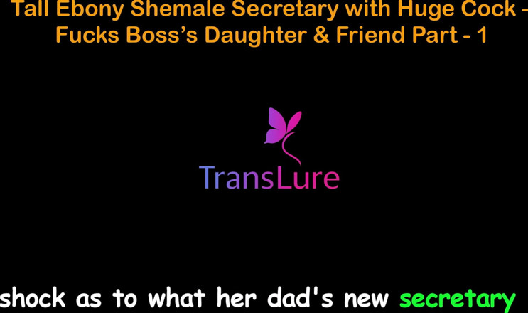TransLure: Historia de sexo en audio inglés - secretaria transexual alta de ébano...