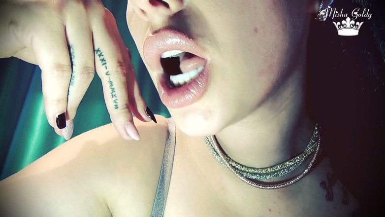 Goddess Misha Goldy: Lippenlecken, wichsanleitung, spiel