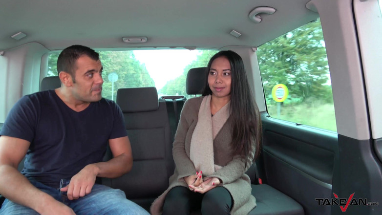 Take Van: Asian babe need a lift which horny dude in van...