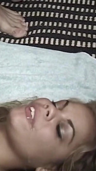 Blonde Bimbo Gets DP and Ass Rimming Gangbang