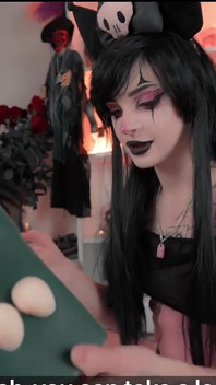 Halloween Girl in High Heel Boots Gives POV Footjob Then Facesits and Rides Reverse Cowgirl