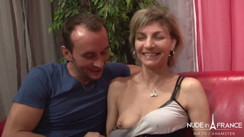 Nude in France: Casting couch of a small titted french mature getting ass...