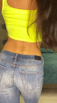 Teasing in Tight Blue Jeans