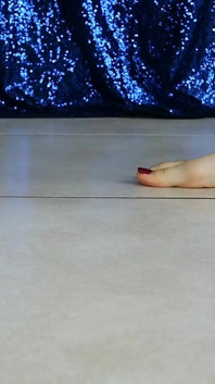 Smushed Harshly by My Classy Bare Feet in Red Toenail Polish Ita