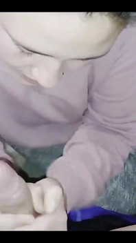 Homemade Blowjob in the Bathroom From an Argentinian Girl Who Takes a Huge Load in Her Mouth