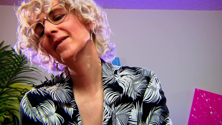 KinkyHome TV: Curly MILF Controls His Orgasm and Ruins His Handjob